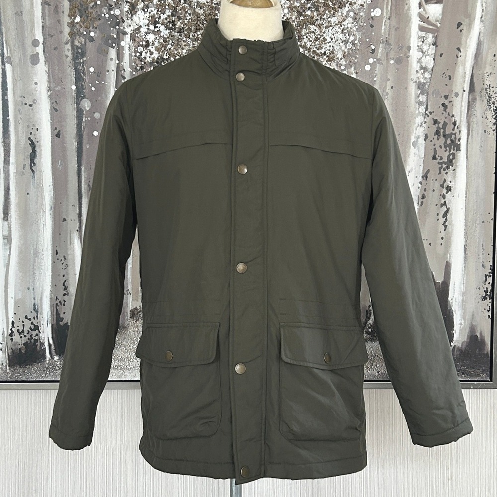 Brooks Brothers "346" Men's Olive Green Military-Style Field Hooded Jacket - L